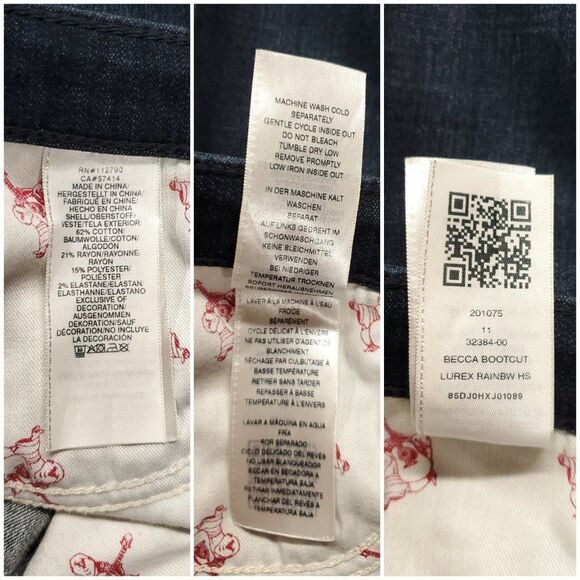 True Religion Becca Bootcut Mid Rise Lurex Rainbow  Size 29 - Picture 10 of 12